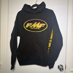 FMF So. Calif. Black Hoodie with Yellow Gradient Logo Medium